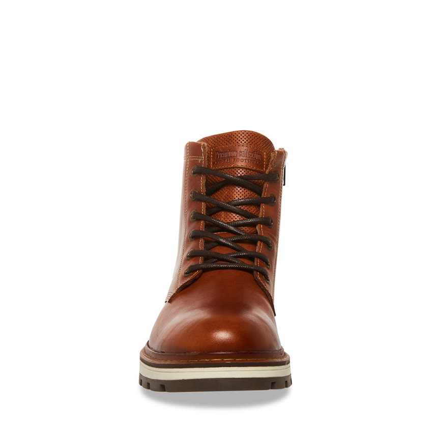 Botines Steve Madden Lucius Cuero Hombre Marrones | ES NB0261